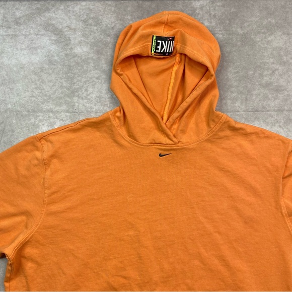 Nike Hoodie Adult Size 2X Orange Center Swoosh Retro Drawstring Pullover G33 - Picture 2 of 9
